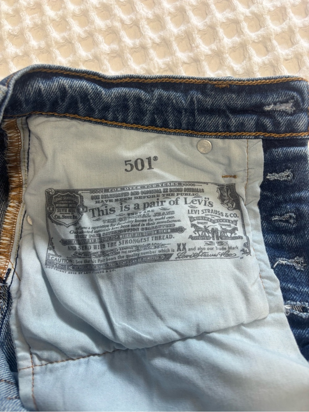 Levi’s 501 Dark Blue Straight-Leg Jeans - Picture 5 of 7